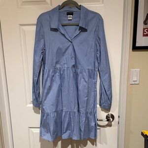 Blue Button-Up Dress